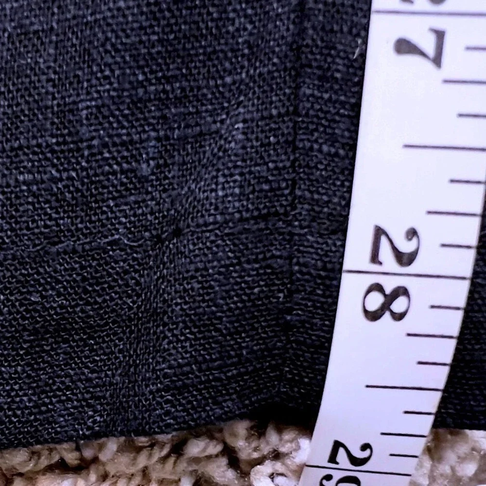 Mango MNG Halter Cross Front Jumpsuit Belted Black Linen Blend Size M Back Zip